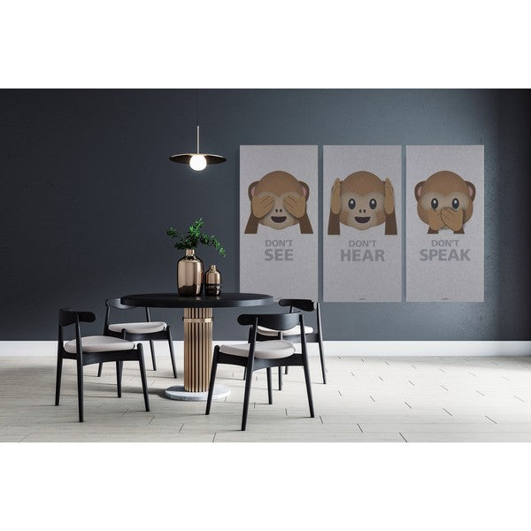 Akustikbillede Don´t speak abe hvid 9x600x1200 mm