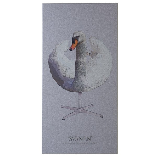 Akustikbillede Svanen i lys grå 9x600x1200 mm