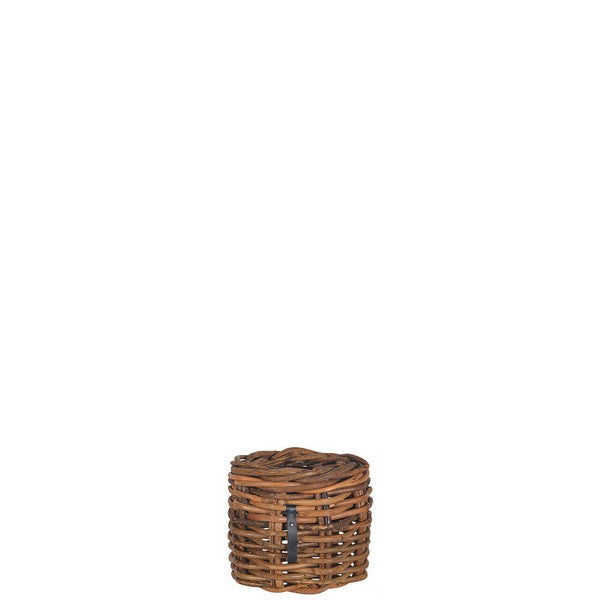 Mini Low Rund Rattankurv Ø32xH24 cm