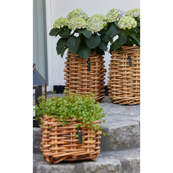 Mini Low Firkantet Rattankurv L27xB27xH24 cm