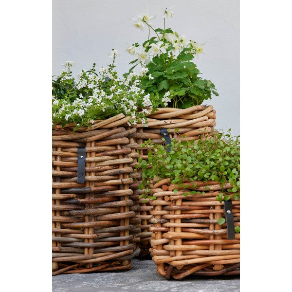 Mini Low Firkantet Rattankurv L27xB27xH24 cm