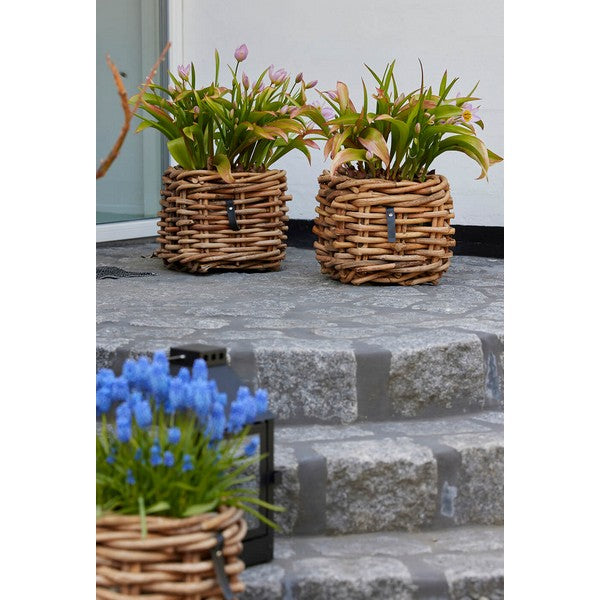 Mini Low Firkantet Rattankurv L27xB27xH24 cm