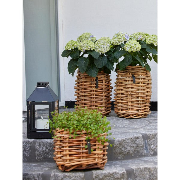 Mini Low Firkantet Rattankurv L27xB27xH24 cm