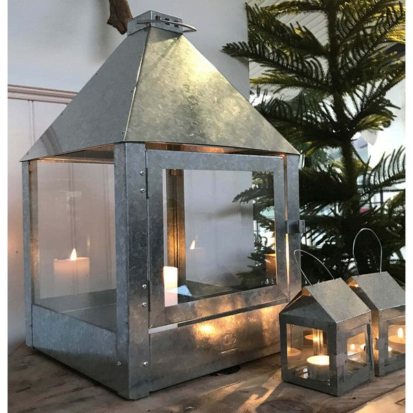 Galvaniseret Mega Quadro Lanterne L32xB32xH52 cm