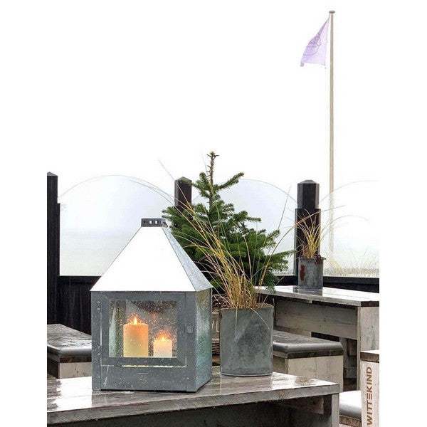 Galvaniseret Mega Quadro Lanterne L32xB32xH52 cm