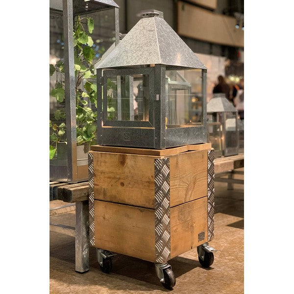 Galvaniseret Mega Quadro Lanterne L32xB32xH52 cm