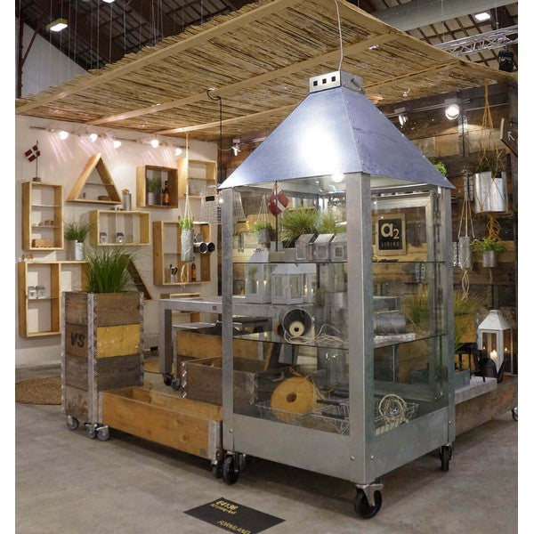 Galvaniseret Mammut Lanterne L91xB91xH180 cm