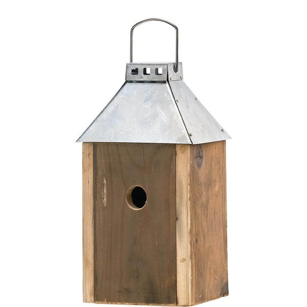 Galvaniseret Mini Birdy Sleep Fuglehus (genb træ) L17xB17xH33,5 cm