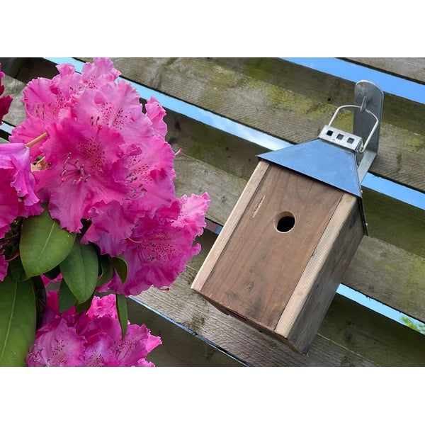 Galvaniseret Mini Birdy Sleep Fuglehus (genb træ) L17xB17xH33,5 cm