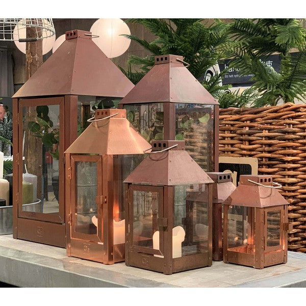 Kobber Micro Lanterne L12,5xB12,5xH25 cm