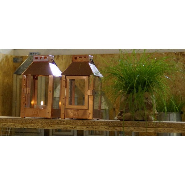 Kobber Micro Lanterne L12,5xB12,5xH25 cm