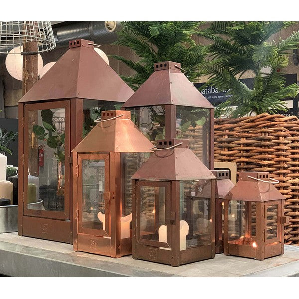 Kobber Mini Lanterne L17xB17xH33,5 cm