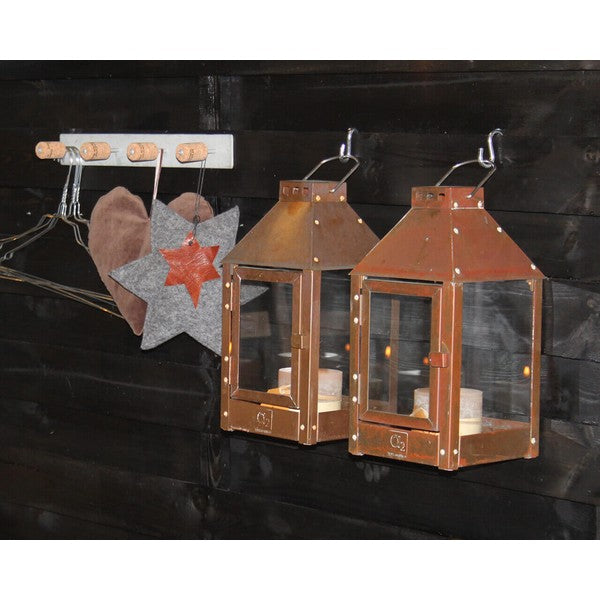 Kobber Mini Lanterne L17xB17xH33,5 cm