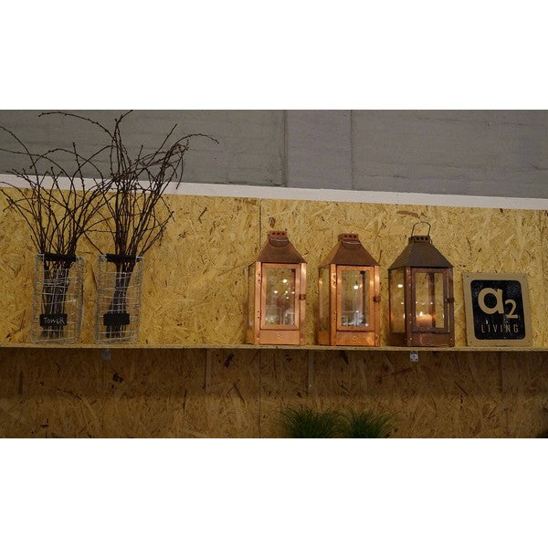 Kobber Midi Lanterne L19xB19xH42,5 cm