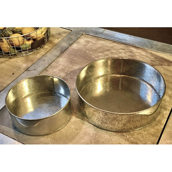 Galvaniseret Rund Plantebakke (sæt m/2 stk/2 str) Ø25-35xH9-10 cm
