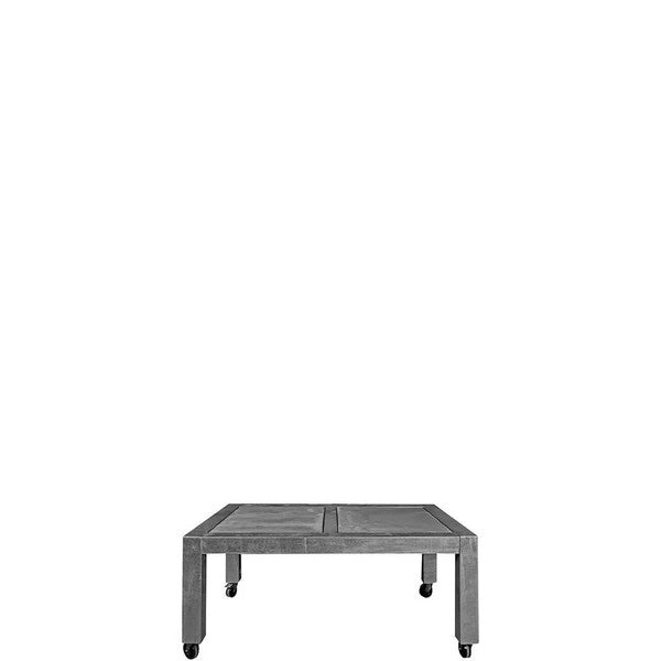 Galvaniseret Spisebord 2 Fliser (62,5 x 80 cm) m Hjul (Bordben: 10 x 10 cm) L155xB100,5xH74 cm