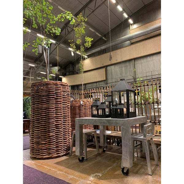 Galvaniseret Spisebord 1 Flise (62,5 x 80 cm) m Hjul (Bordben: 10 x 10 cm) L82xB100,5xH74 cm