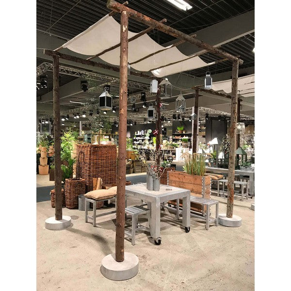 Galvaniseret Spisebord 1 Flise (62,5 x 80 cm) m Hjul (Bordben: 10 x 10 cm) L82xB100,5xH74 cm