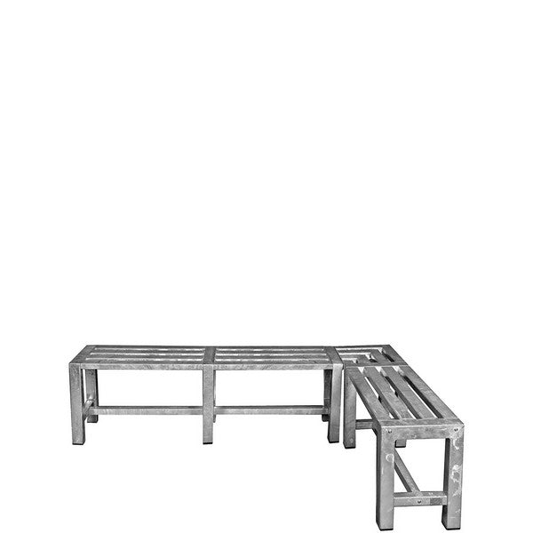 Galvaniseret Hjørnebænk 2+1 Sektioner (Ben: 4 x 4 cm) L110xB181xH46 cm