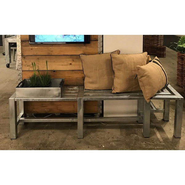 Galvaniseret Hjørnebænk 2+1 Sektioner (Ben: 4 x 4 cm) L110xB181xH46 cm