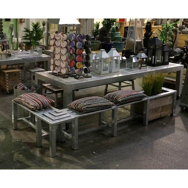 Galvaniseret Hjørnebænk 2+1 Sektioner (Ben: 4 x 4 cm) L110xB181xH46 cm