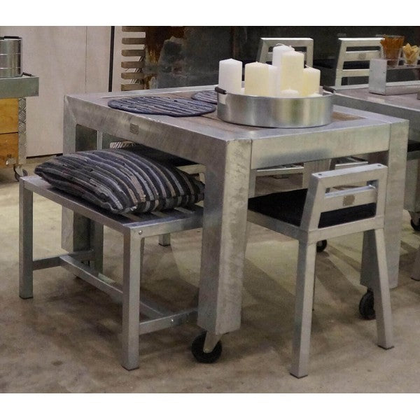 Galvaniseret Havebænk 1 Sektion (Ben: 4 x 4 cm) L75xD35xH46 cm