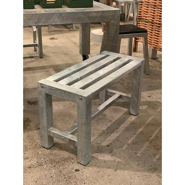 Galvaniseret Havebænk 1 Sektion (Ben: 6 x 6 cm) L79xD35xH46 cm