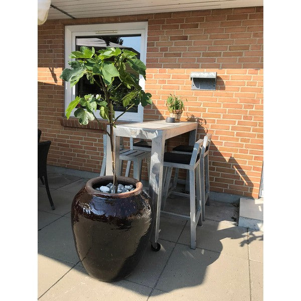 Galvaniseret Barbord 2 Fliser (30 x 60 cm) m Hjul (sæt m/2 stole) L143xB46,5xH100 cm