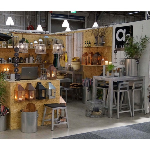 Galvaniseret Barbord 2 Fliser (50 x 50 cm) u Hjul (sæt m/2 stole) L123xB66,5xH100 cm