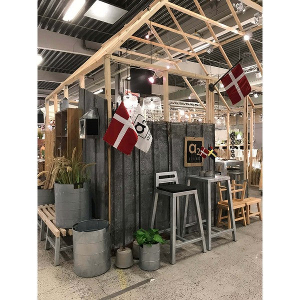 Galvaniseret Square Cafebord (sæt m/2 barstole) L50xB50xH80 cm