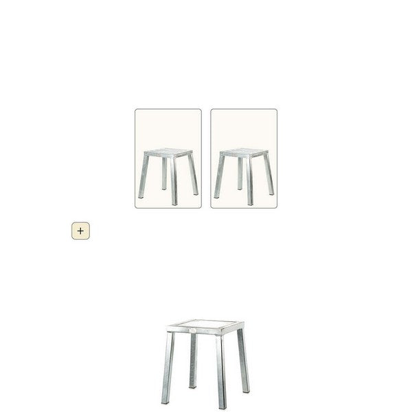 Galvaniseret Square Loungebord (sæt m/2 taburetter) L44xB44xH46 cm