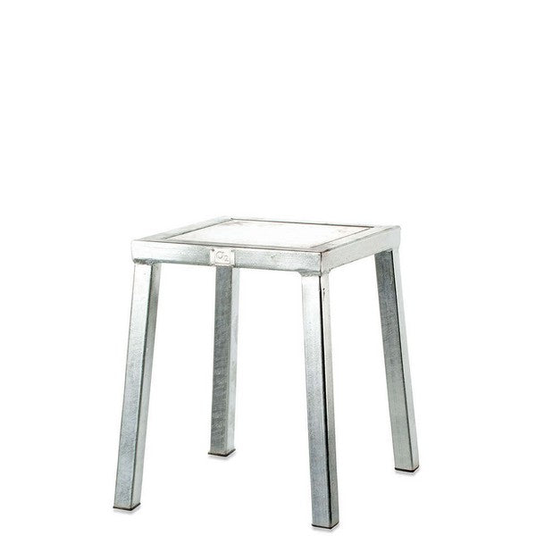 Galvaniseret Square Loungebord (sæt m/2 taburetter) L44xB44xH46 cm