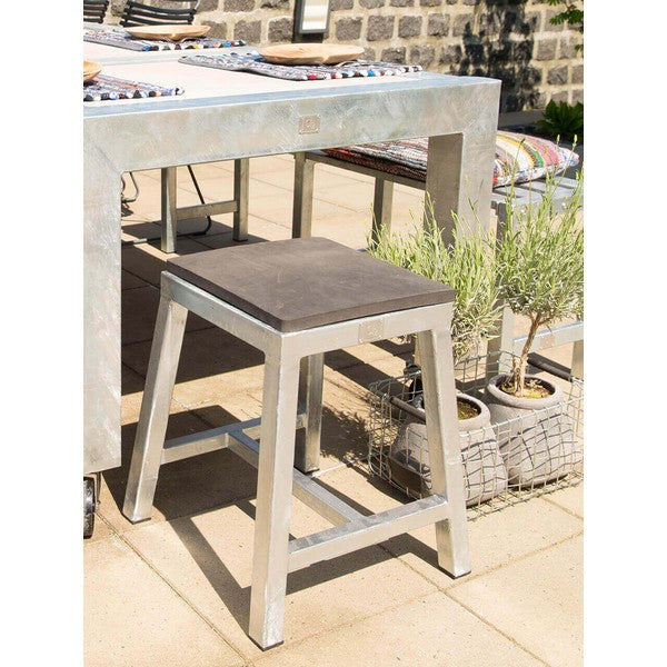 Galvaniseret Square Loungebord (sæt m/2 taburetter) L44xB44xH46 cm