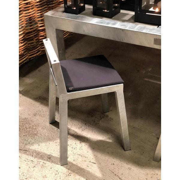Galvaniseret Square Loungebord (sæt m/2 taburetter m rygl) L44xB44xH46 cm