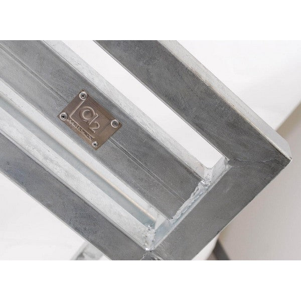 Galvaniseret Taburet m Ryglæn L44xB44xH64 cm