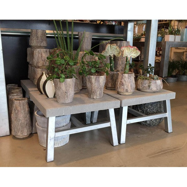 Galvaniseret Loungebord m betonflise L50xB50xH33 cm