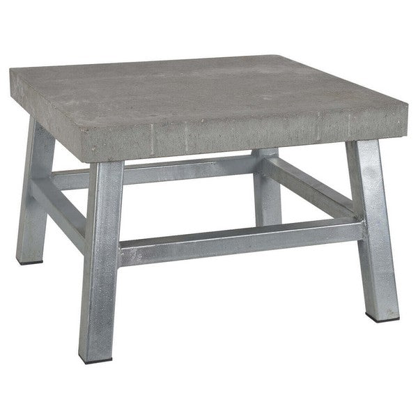 Galvaniseret Loungebord m betonflise (sæt m/2 taburetter) L50xB50xH33 cm