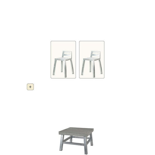 Galvaniseret Loungebord m betonflise (sæt m/2 taburetter m rygl) L50xB50xH33 cm