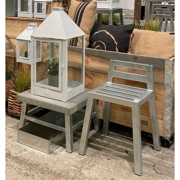 Galvaniseret Loungebord m betonflise (sæt m/2 taburetter m rygl) L50xB50xH33 cm