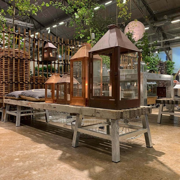 Tralle Bænk (m 2 x galv opsats) L220xB48xH33 cm