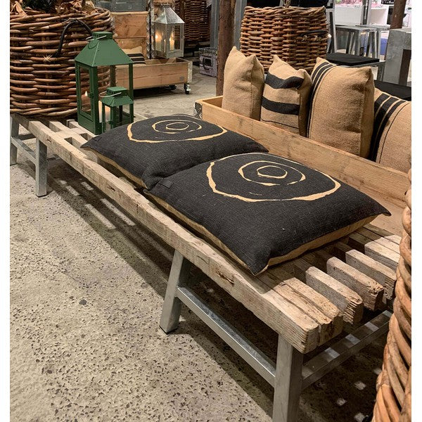 Tralle Bænk (m 2 x galv opsats) L220xB48xH33 cm