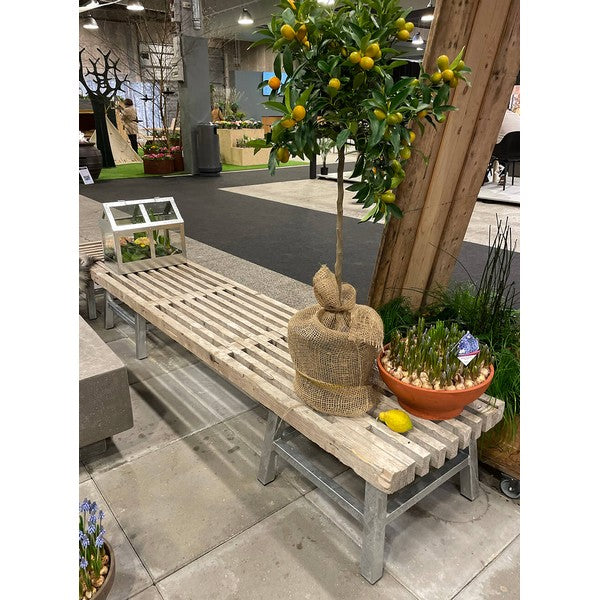 Tralle Bænk (m 2 x galv opsats) L220xB48xH33 cm