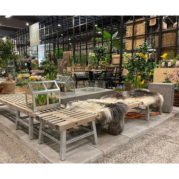 Tralle Bænk (m 2 x galv opsats) L220xB48xH33 cm