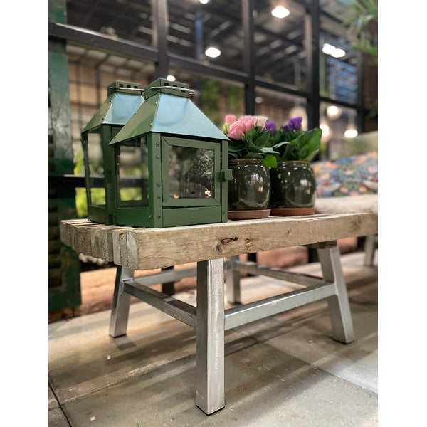 Tralle Bænk (m 2 x galv opsats) L220xB48xH33 cm