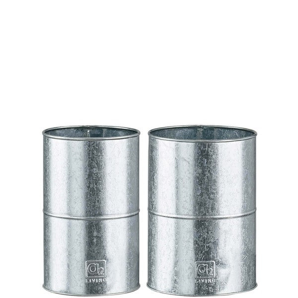 Galv Vase (sæt m/2 stk/2 str) Ø12-14xH20 cm