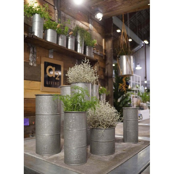 Galv Vase (sæt m/2 stk/2 str) Ø12-14xH20 cm