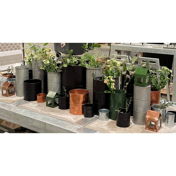 Galv Vase (sæt m/2 stk/2 str) Ø12-14xH20 cm