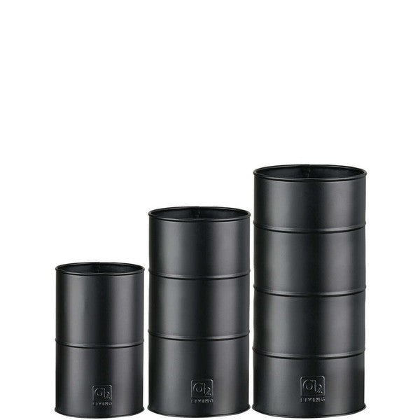 Sort Vase (sæt m/3 stk/3 str) Ø12-14xH20 cm