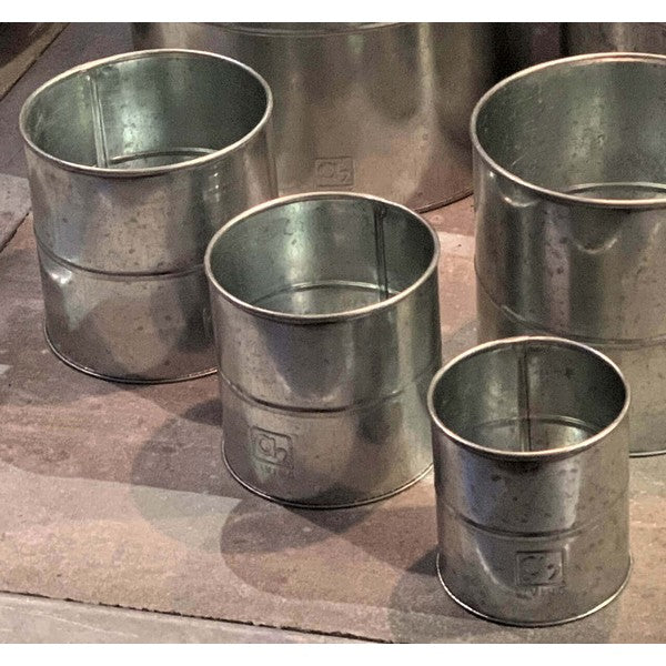 Galv Urtepotte (sæt m/3 stk/3 str) Ø8-12xH8-12 cm