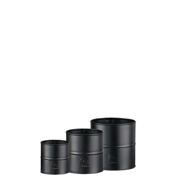 Sort Urtepotte (sæt m/3 stk/3 str) Ø8-12xH8-12 cm